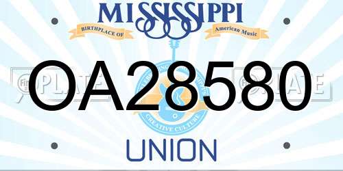 OA28580 Mississippi License Plate