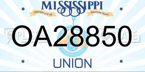 OA28850 Mississippi License Plate