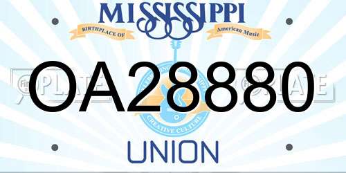 OA28880 Mississippi License Plate