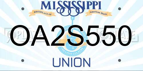OA2S550 Mississippi License Plate