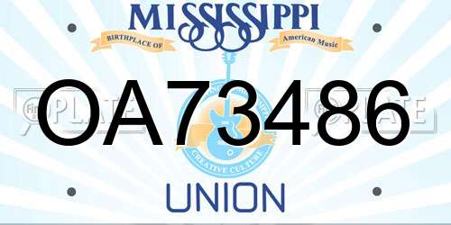 OA73486 Mississippi License Plate