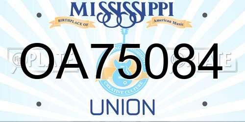 OA75084 Mississippi License Plate