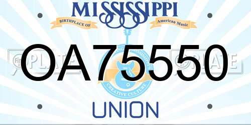OA75550 Mississippi License Plate