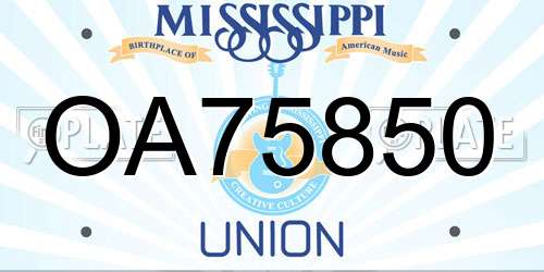 OA75850 Mississippi License Plate