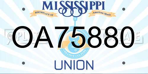 OA75880 Mississippi License Plate