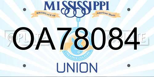 OA78084 Mississippi License Plate