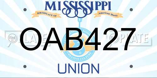 OAB427 Mississippi License Plate