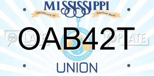 OAB42T Mississippi License Plate