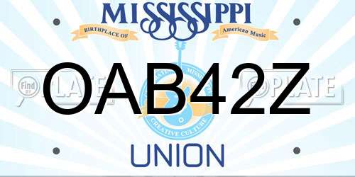 OAB42Z Mississippi License Plate