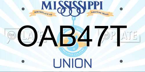 OAB47T Mississippi License Plate