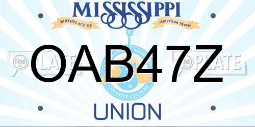 OAB47Z Mississippi License Plate