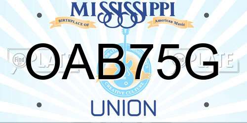 OAB75G Mississippi License Plate