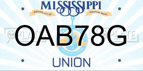 OAB78G Mississippi License Plate