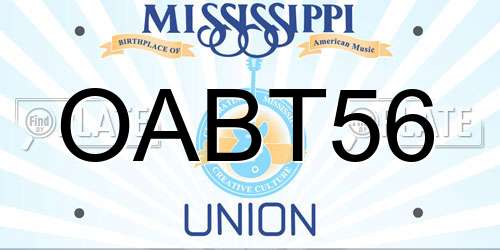OABT56 Mississippi License Plate