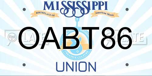 OABT86 Mississippi License Plate