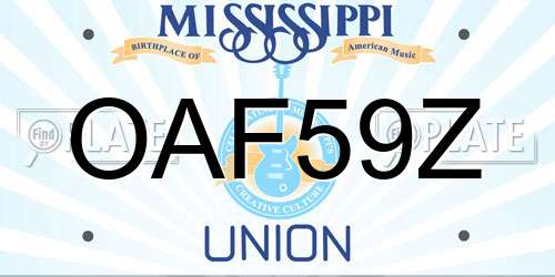OAF59Z Mississippi License Plate