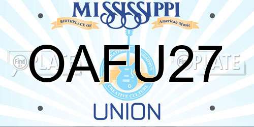 OAFU27 Mississippi License Plate