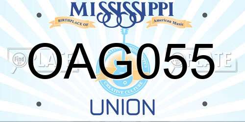 OAG055 Mississippi License Plate