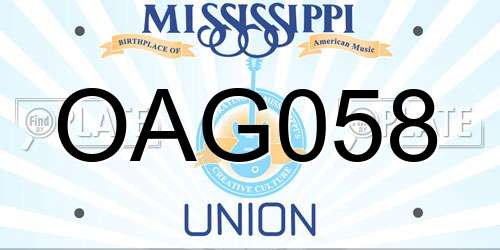 OAG058 Mississippi License Plate