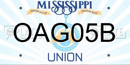 OAG05B Mississippi License Plate