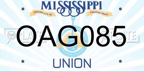 OAG085 Mississippi License Plate