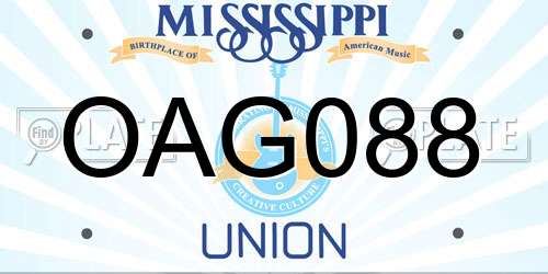 OAG088 Mississippi License Plate