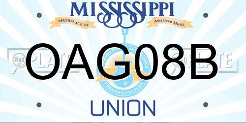 OAG08B Mississippi License Plate
