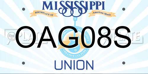 OAG08S Mississippi License Plate