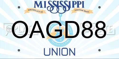 OAGD88 Mississippi License Plate