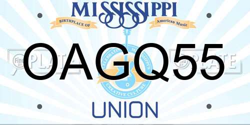 OAGQ55 Mississippi License Plate