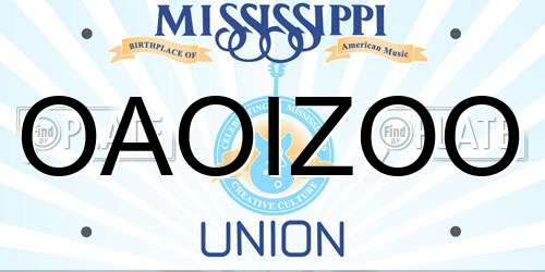 OAOIZOO Mississippi License Plate