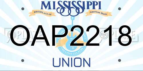 OAP2218 Mississippi License Plate