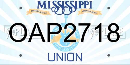 OAP2718 Mississippi License Plate