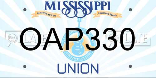 OAP330 Mississippi License Plate