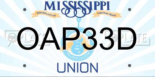 OAP33D Mississippi License Plate