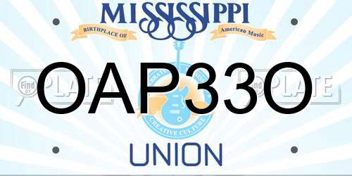 OAP33O Mississippi License Plate