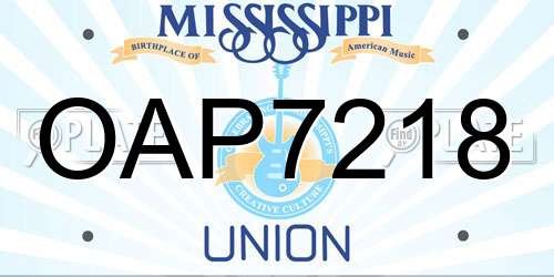 OAP7218 Mississippi License Plate