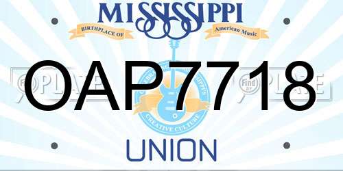 OAP7718 Mississippi License Plate