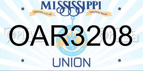 OAR3208 Mississippi License Plate