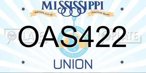 OAS422 Mississippi License Plate