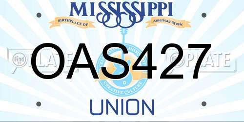 OAS427 Mississippi License Plate