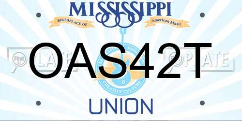 OAS42T Mississippi License Plate