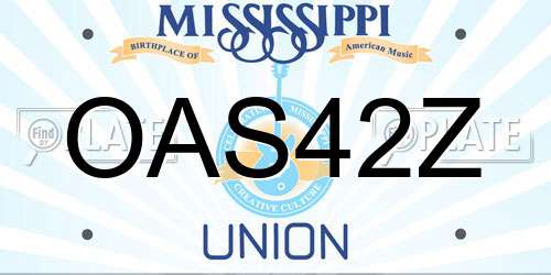 OAS42Z Mississippi License Plate