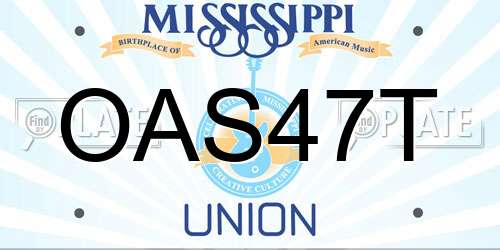 OAS47T Mississippi License Plate