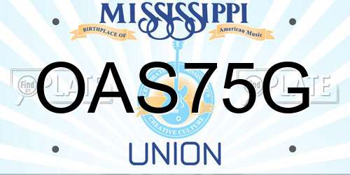 OAS75G Mississippi License Plate