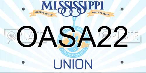 OASA22 Mississippi License Plate