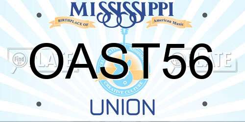 OAST56 Mississippi License Plate