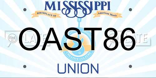 OAST86 Mississippi License Plate