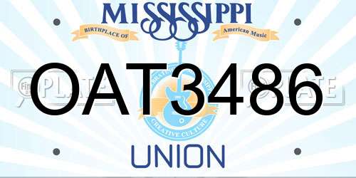 OAT3486 Mississippi License Plate