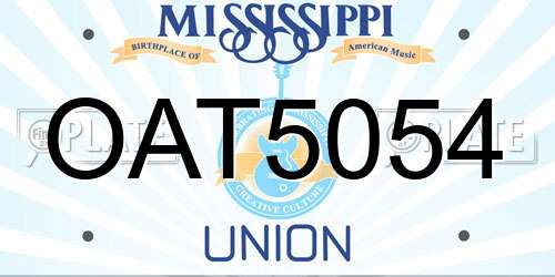 OAT5054 Mississippi License Plate